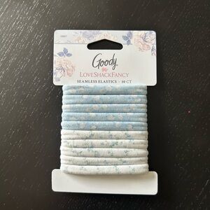 LoveShackFancy Blue and White Hair Elastics - English Ivy Blue